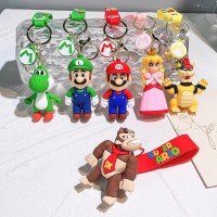 Llavero de la serie Mario de dibujos animados, llavero colgante para coche con bolso de muñeca de Super Mario