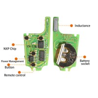 LOCKSMITHOBD 10PCS/LOT ْXhorse XNBU01EN VVDI Universal Car Wireless Remote Key For Buick Flip 4 Buttons
