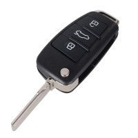 LOCKSMITHOBD 10PCS/LOT Car 3 Button Folding Remote Flip Car Key Case Shell Fob For Audi A2 A3 A4 A6 A6L A8 Q7 TT Key Fob Case Replacement OEM