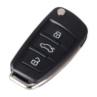 LOCKSMITHOBD 10PCS/LOT Car 3 Button Folding Remote Flip Car Key Case Shell Fob For Audi A2 A3 A4 A6 A6L A8 Q7 TT Key Fob Case Replacement OEM