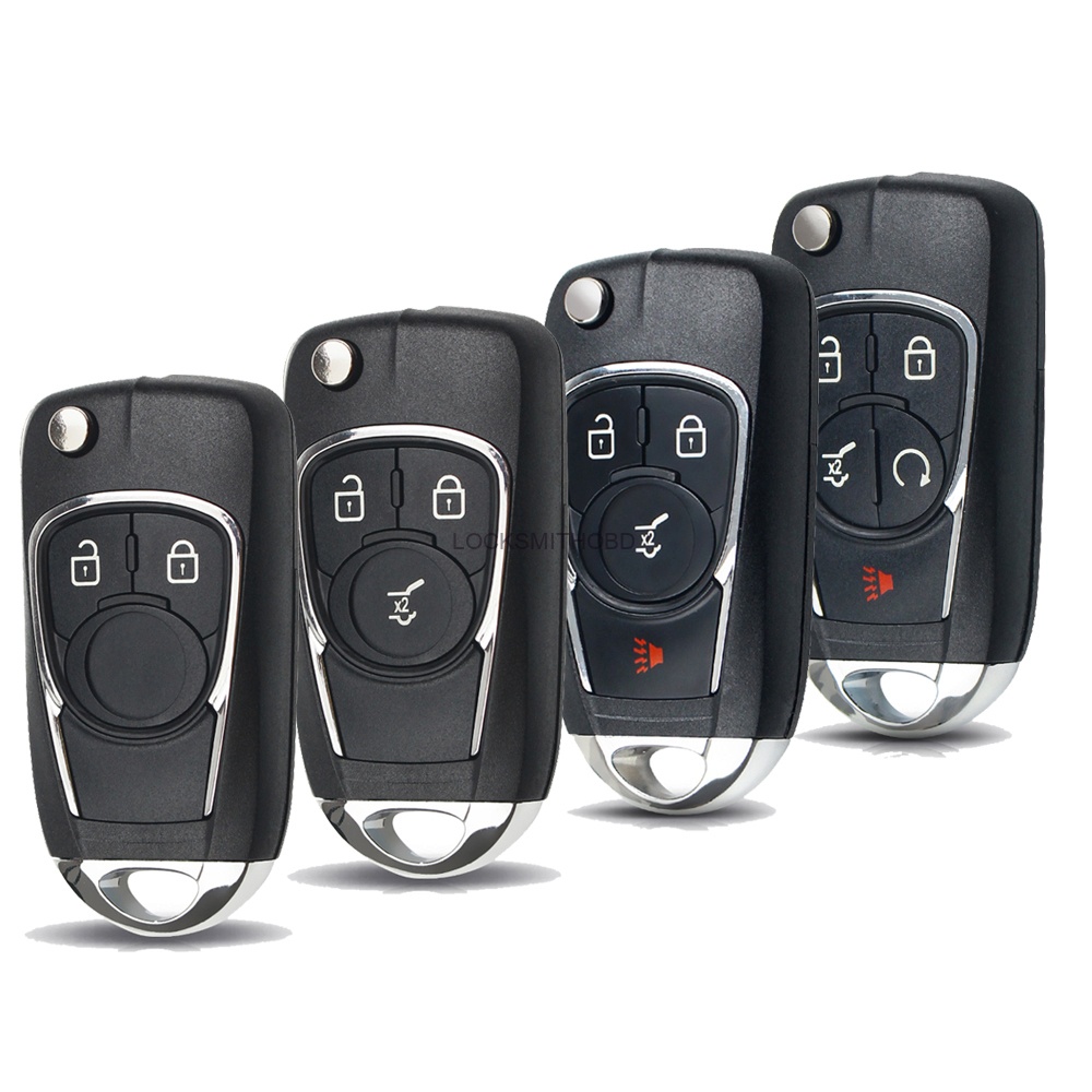 LOCKSMITHOBD 10 unids/lote para Chevrolet Cruze control remoto de coche 2/3/4/5 botones reemplazo de carcasa de llave de coche OEM