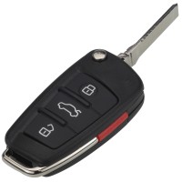 LOCKSMITHOBD 10PCS/LOT Car 4 Button Folding Remote Flip Car Key Case Shell Fob For Audi A2 A3 A4 A6 A6L A8 Q7 TT Key Fob Case Replacement OEM