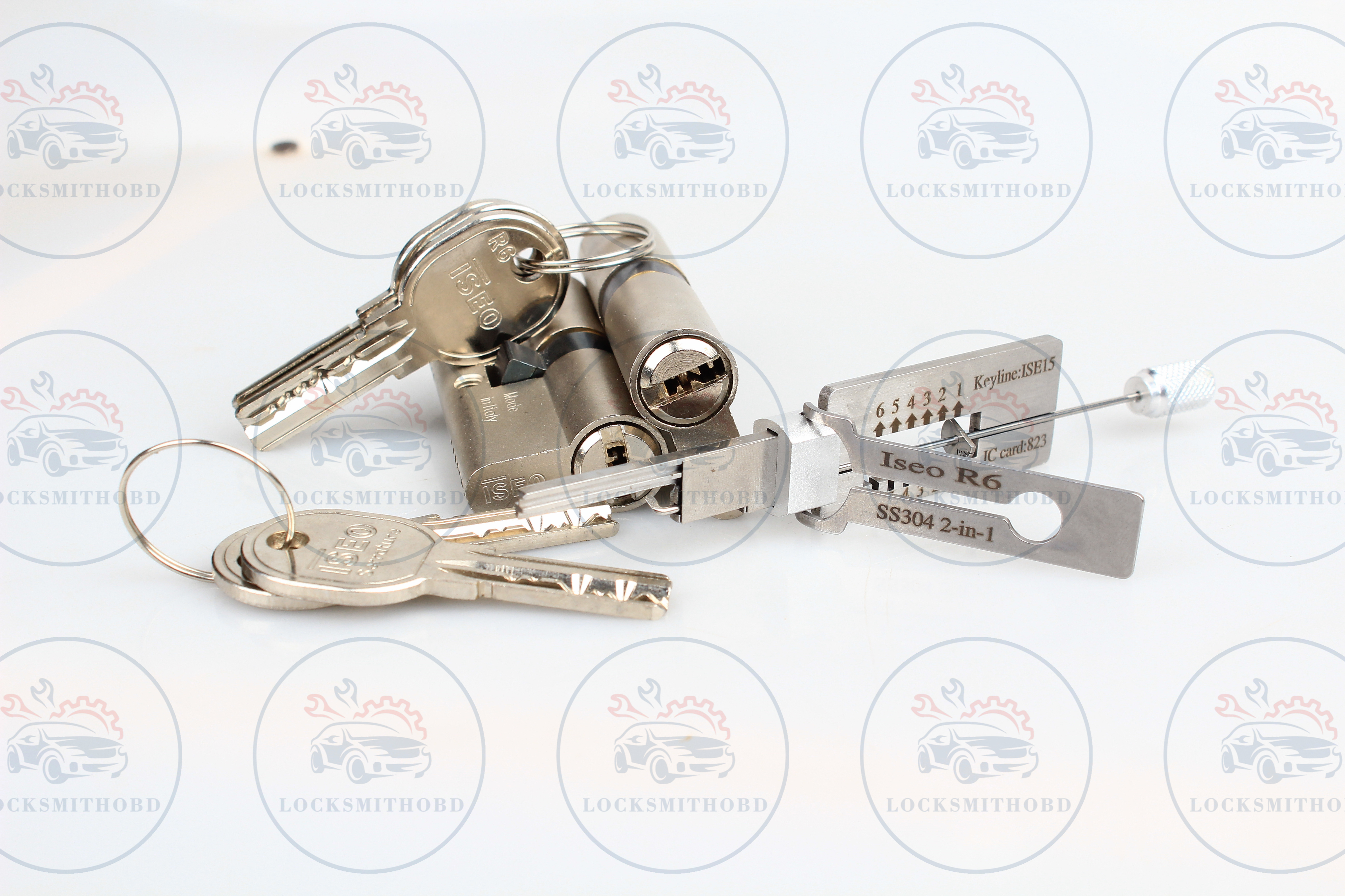 Discount Lishi Style ISEO R6 2-in-1 LockPick And Decoder Open Locksmith Tool