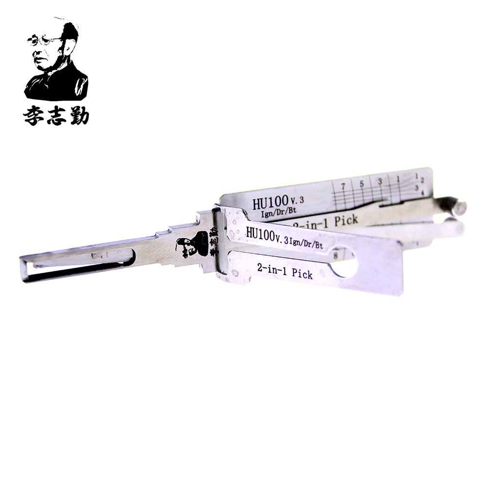 ORIGINAL LISHI HU100(8cut) 2-in-1 LockPick And Decoder For Opel free shipping by china post