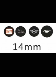 LOCKSMITHOBD SEAT/JAGUAR/BMW MINI/MUSTANG 14mm Round Gel Logo For KD Logo /KEYDIY VVDI REMOTE 100pcs free shipping