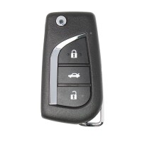 LOCKSMITHOBD 10PCS/LOT Xhorse VVDI Universal Wired Flip Remote Key 3 Buttons Toyota Type XKTO00EN